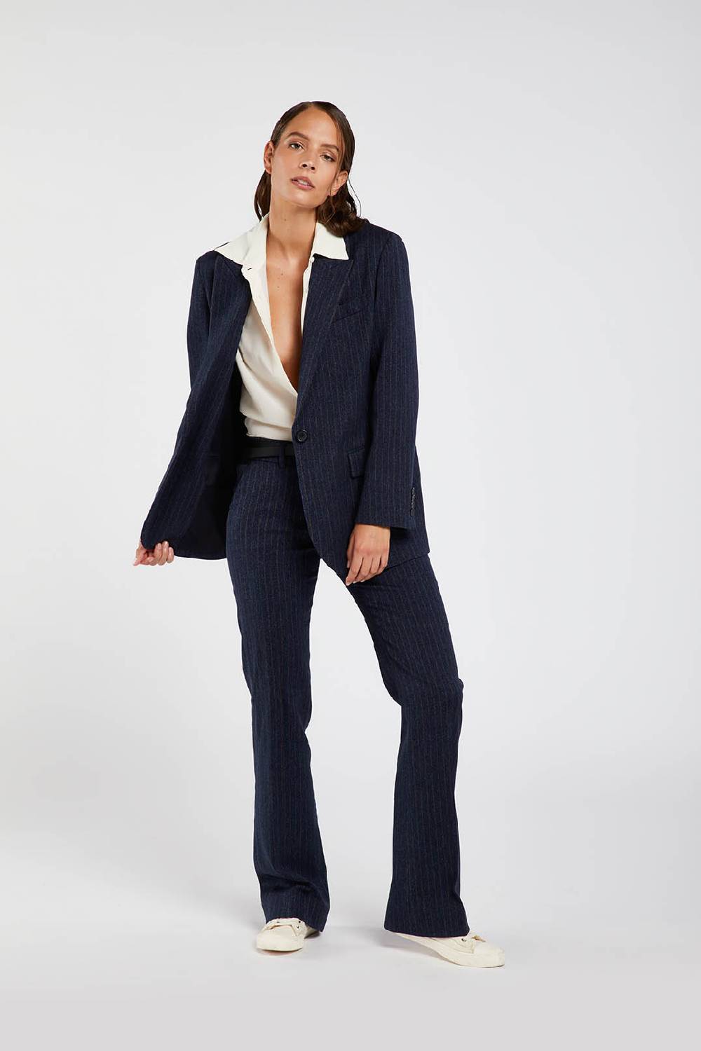 Piazza Sempione Giacca monopetto in twill gessato Cyber Monday