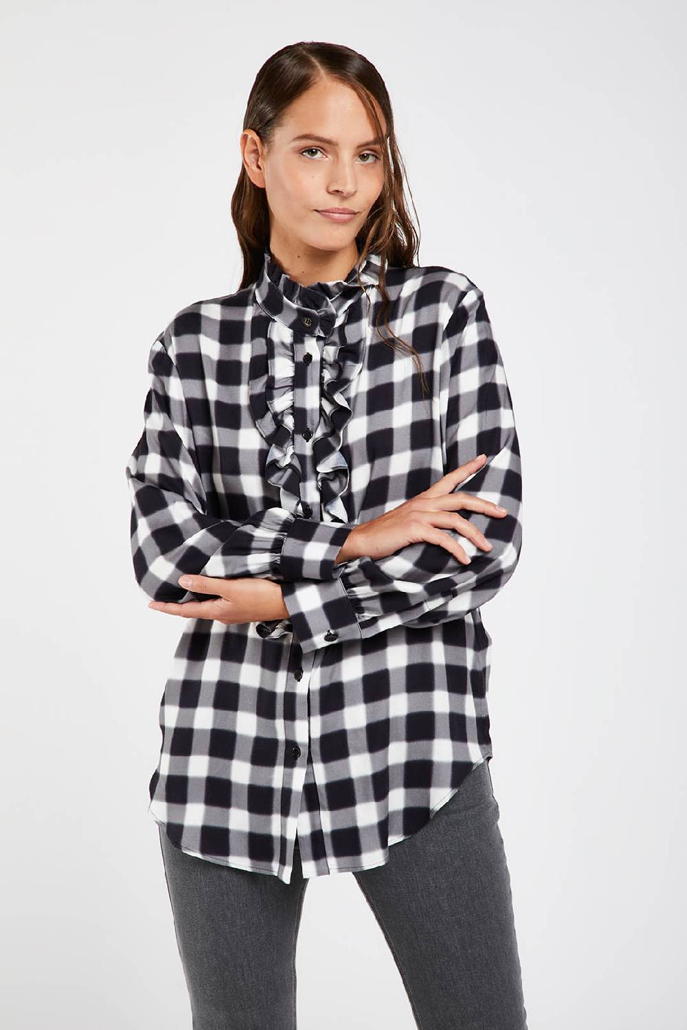 Piazza Sempione Camicia con stampa sfumata damier Offerta migliore