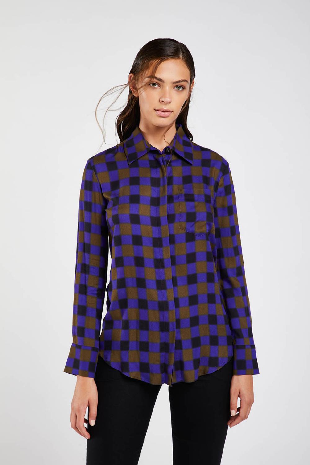 Piazza Sempione Camicia con stampa sfumata damier Online Outlet