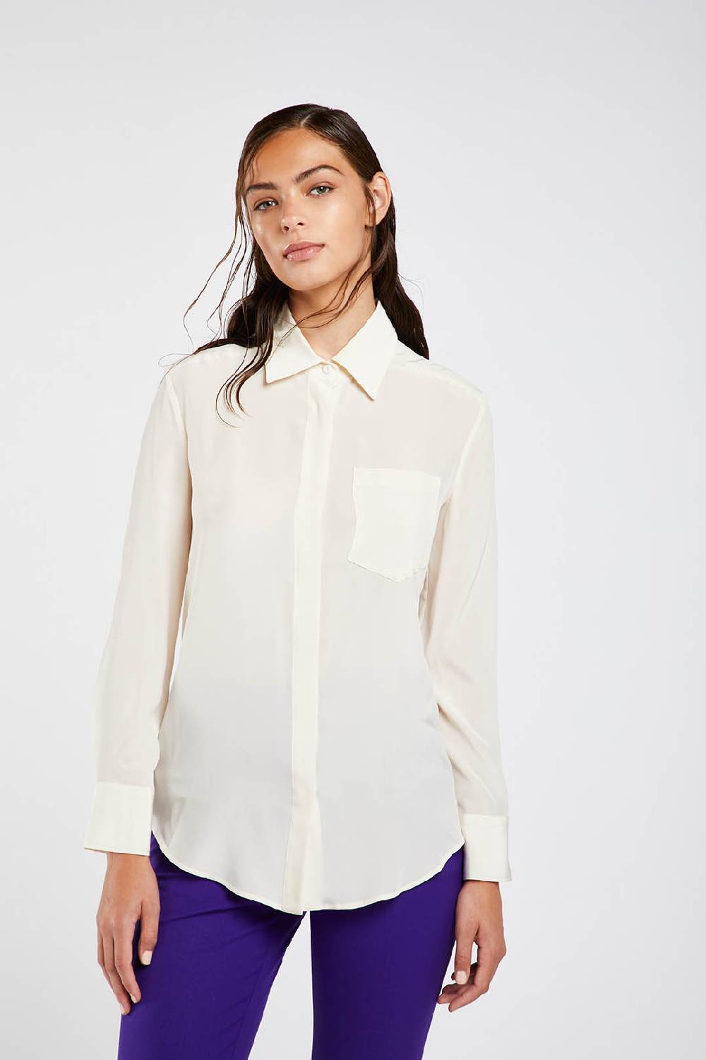 Piazza Sempione Camicia in crepe de chine di seta Lightning offer