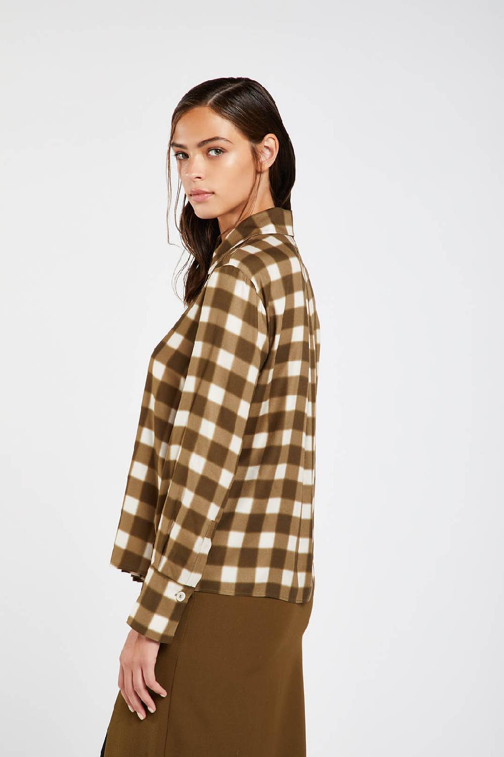 Piazza Sempione Camicia con stampa sfumata damier Grandi sconti