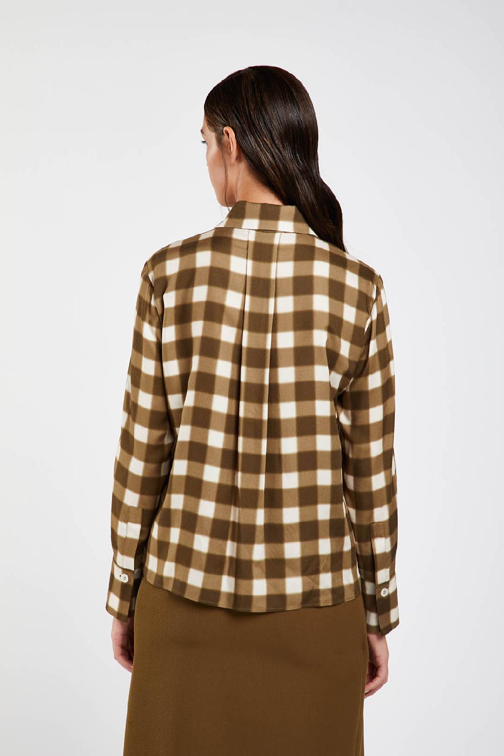 Piazza Sempione Camicia con stampa sfumata damier Grandi sconti