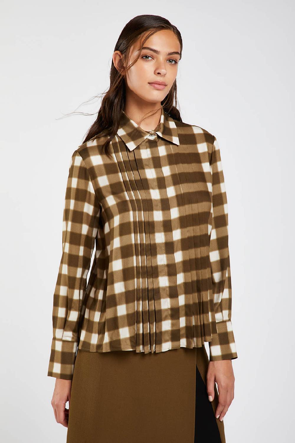 Piazza Sempione Camicia con stampa sfumata damier Grandi sconti