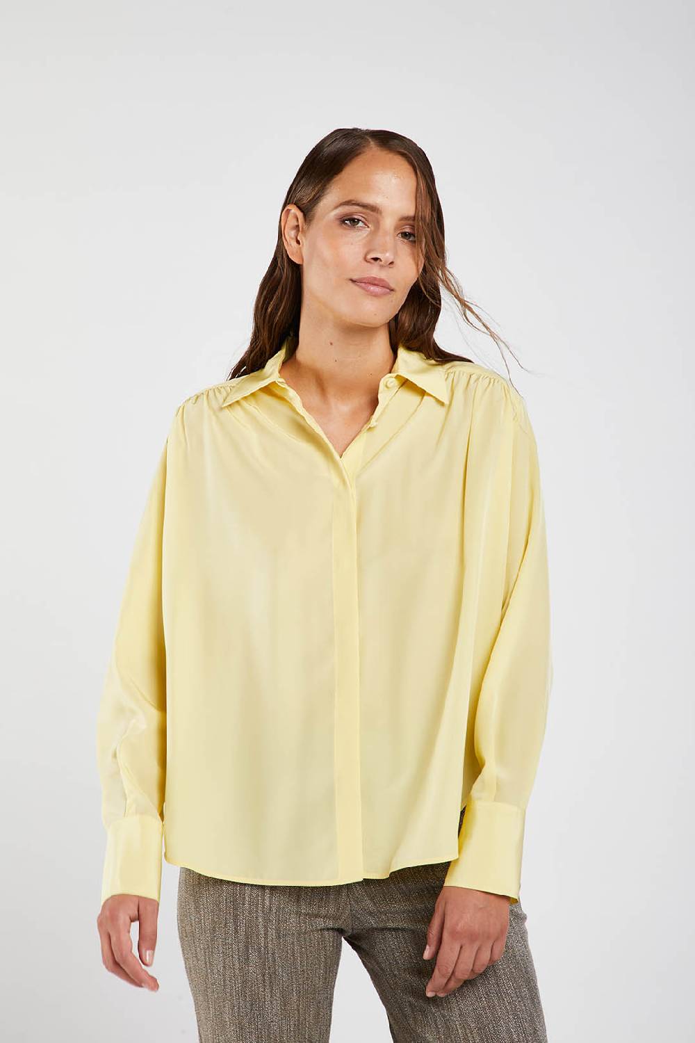 Piazza Sempione Camicia in crepe de chine di seta Liquidazione
