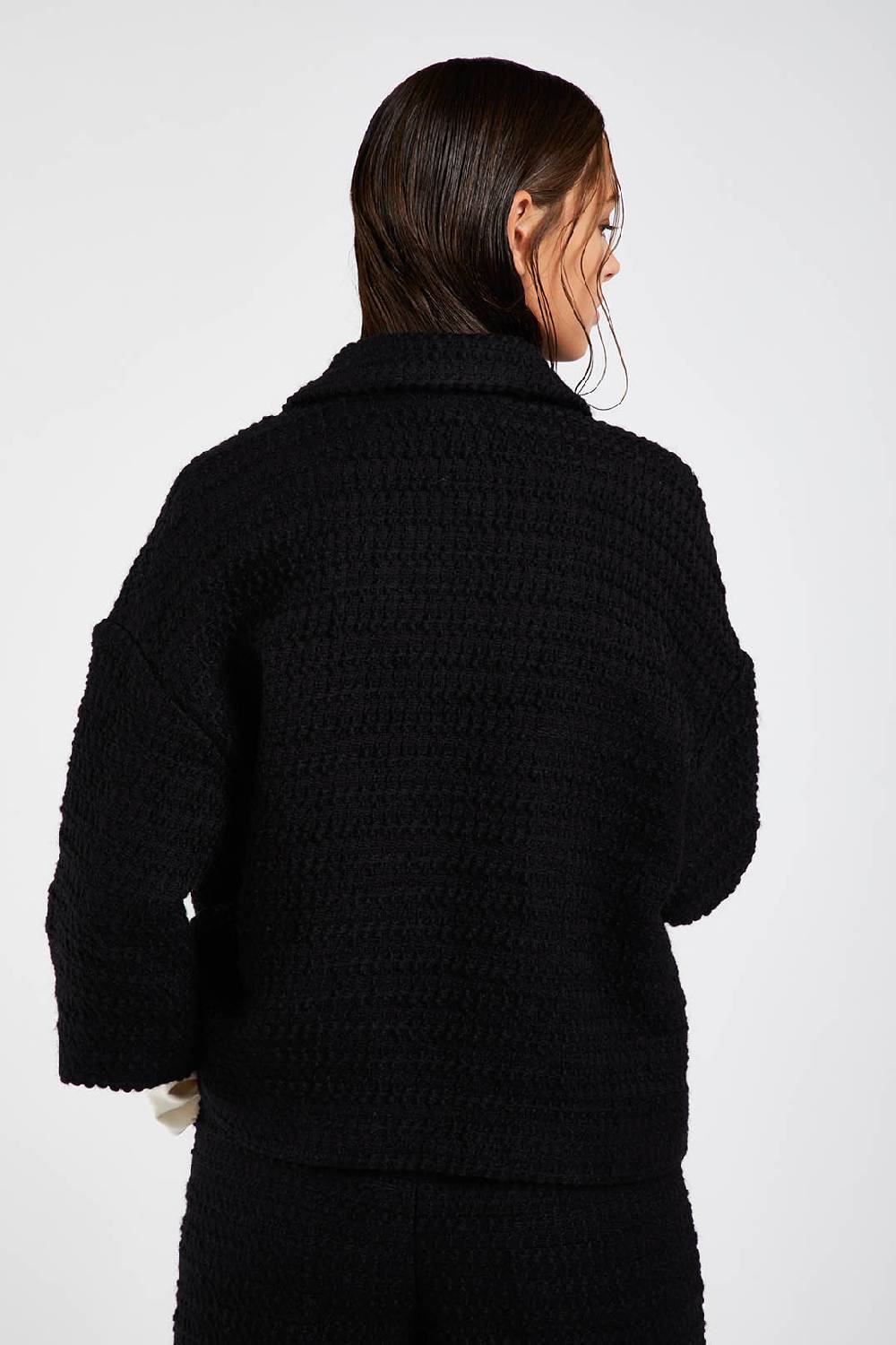 Piazza Sempione Giacca camicia in tweed tonale Offerte speciali