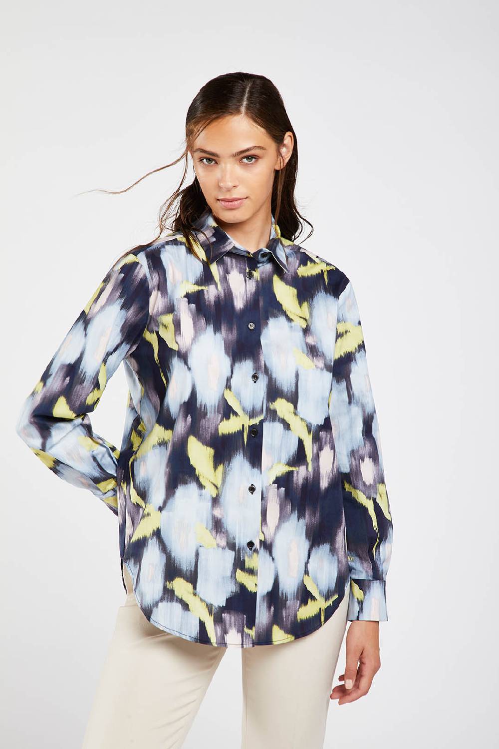 Piazza Sempione Camicia uomo con stampa fiore chinè Prezzo basso
