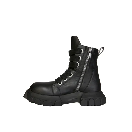 RICK OWENS STIVALI IN PELLE JUMBOLACED LACEUP BOZO TRACTOR Offerta temporanea