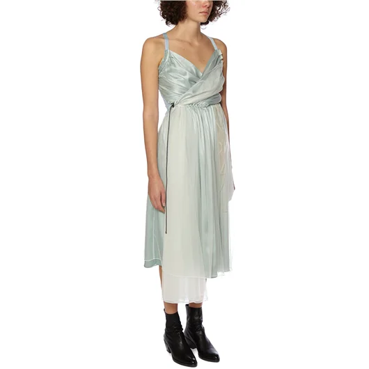 QUETSCHE_ ABITO LUNGO IN SETA E ORGANZA Vendita Calda