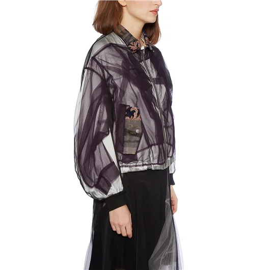QUETSCHE_ BOMBER IN SATIN E TULLE Negozio online di fabbrica
