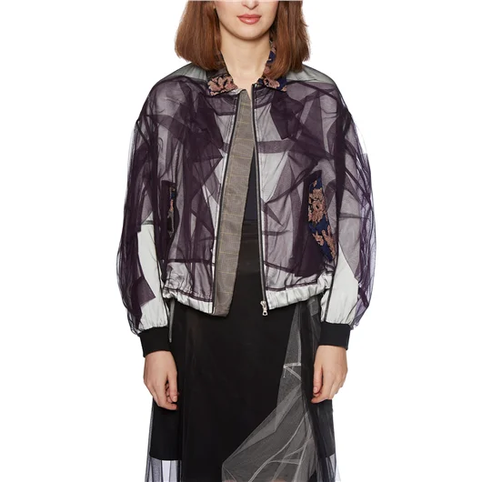 QUETSCHE_ BOMBER IN SATIN E TULLE Negozio online di fabbrica