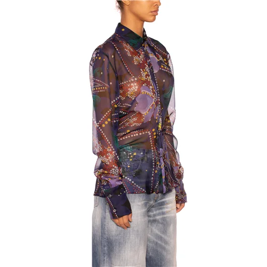 DSQUARED CAMICIA IN CHIFFON CON STAMPA FLOREALE Vendite stagionali