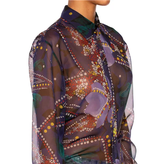 DSQUARED CAMICIA IN CHIFFON CON STAMPA FLOREALE Vendite stagionali