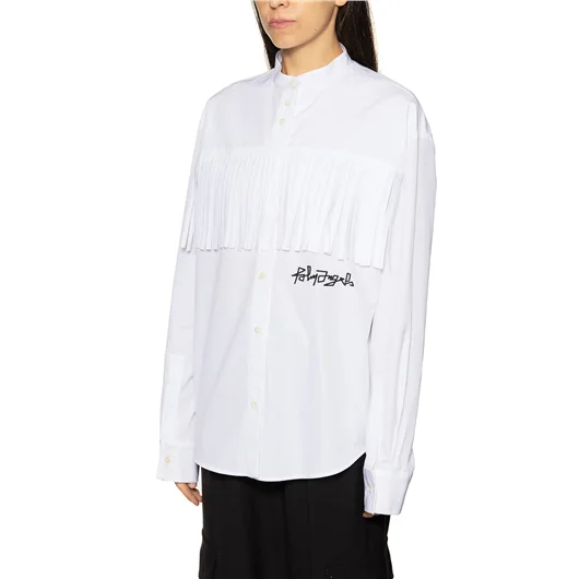 PALM ANGELS CAMICIA IN COTONE LOGO DESERT E FRANGE Offerta Pasqua