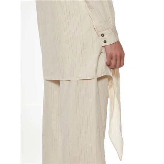 NOSTRASANTISSIMA CAMICIA OVERSIZE IN COTONE E LINO Latest fashion