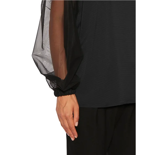 NOSTRASANTISSIMA CAMICIA RAGLAN IN SETA E TULLE Online Outlet