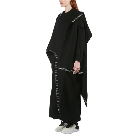 YOHJI YAMAMOTO CAPPOTTO LUNGO IN LANA CON IMPUNTURE ACQUISTA ORA