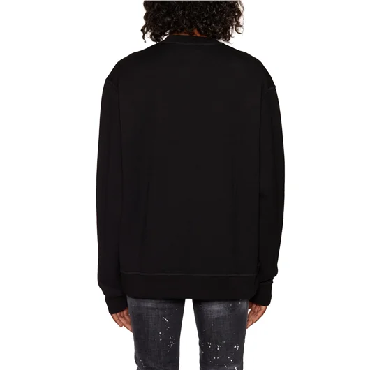 DSQUARED FELPA IN COTONE CON STAMPA Black Friday Prezzi