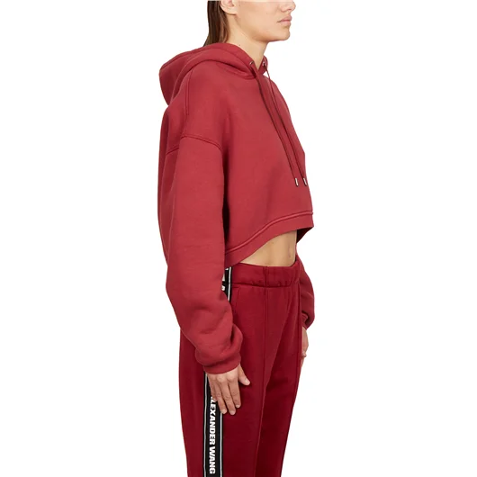 ALEXANDER WANG FELPA IN COTONE CORTA CON CAPPUCCIO In vendita