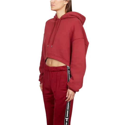 ALEXANDER WANG FELPA IN COTONE CORTA CON CAPPUCCIO In vendita