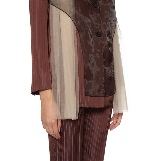 QUETSCHE_ GIACCA BLAZER CON INSERTO IN TULLE Sconti questo mese
