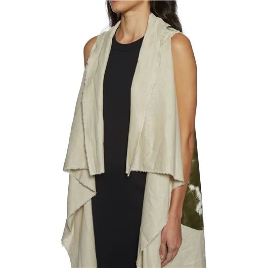 CLAUDIO CUTULI GILET IN PELLE E LINO Sottocosto