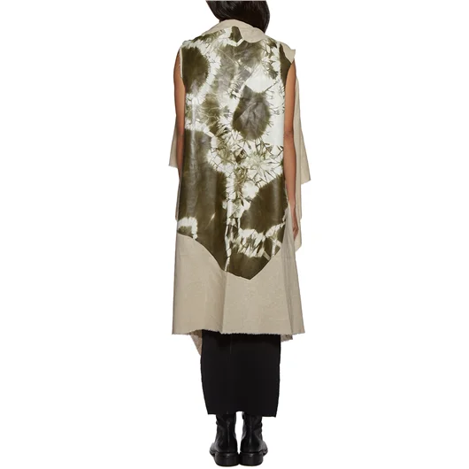 CLAUDIO CUTULI GILET IN PELLE E LINO Sottocosto