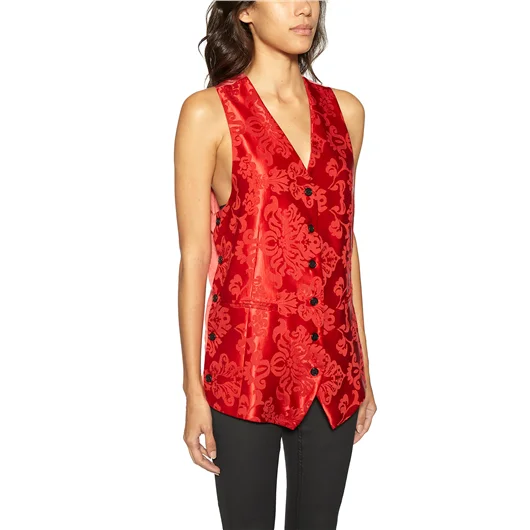 ANN DEMEULEMEESTER GILET IN SETA JACQUARD Convenienza