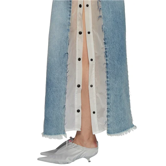 BEN TAVERNITI UNRAVEL GONNA LUNGA IN DENIM E NYLON I Più Venduti