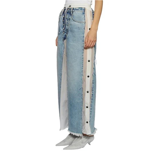 BEN TAVERNITI UNRAVEL GONNA LUNGA IN DENIM E NYLON I Più Venduti