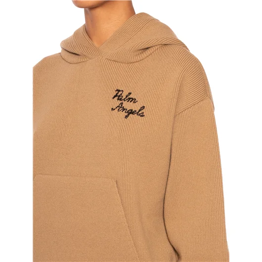 PALM ANGELS MAGLIA IN LANA CON CAPPUCCIO Offerta temporanea