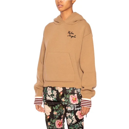 PALM ANGELS MAGLIA IN LANA CON CAPPUCCIO Offerta temporanea