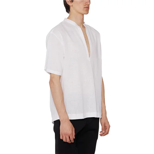 DANIELE ALESSANDRINI CAMICIA IN LINO E COTONE Lightning offer