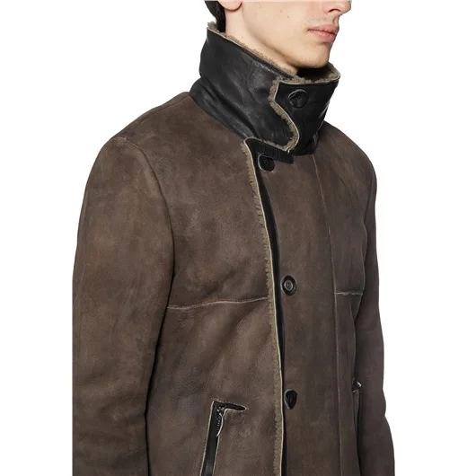 DANIELE BASTA CAPPOTTO IN SHERALING E PELLE Latest stili