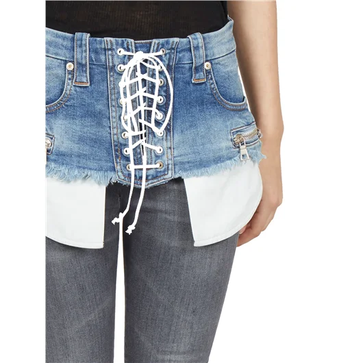 BEN TAVERNITI UNRAVEL CINTURA DENIM LACE UP Only for today