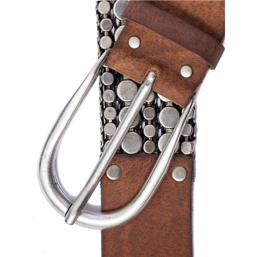 NANNI CINTURA IN PELLE E METALLO 4,00 CM Super sconto