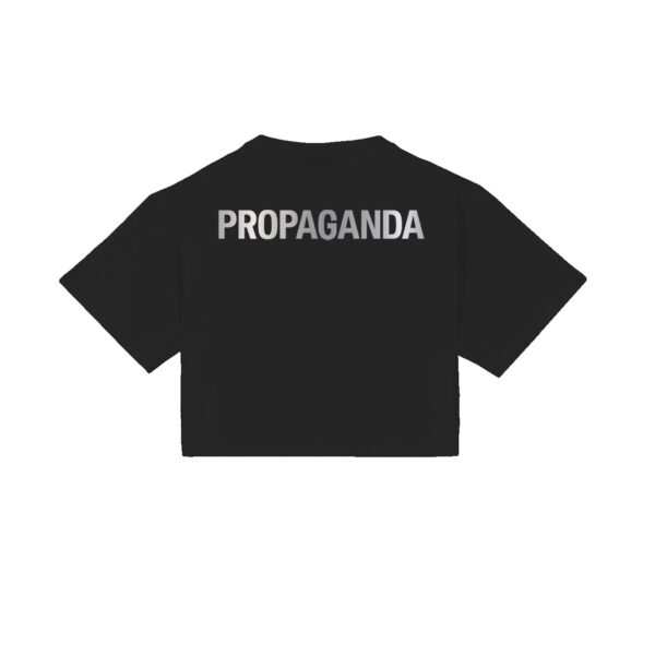 Propaganda Silver Leaf Logo Croptop Tee – Black Sconti VIP