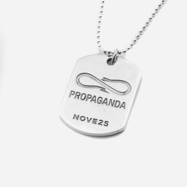 Propaganda Collana con Ciondolo Piastra Militare Propaganda W/ Nove25 In Argento Novità