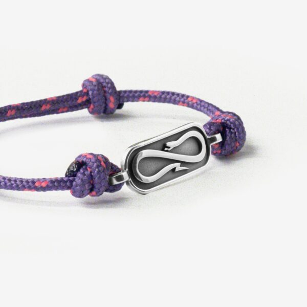 Propaganda Bracciale in Corda Viola con Targa Propaganda W/ Nove25 In Argento Sconto