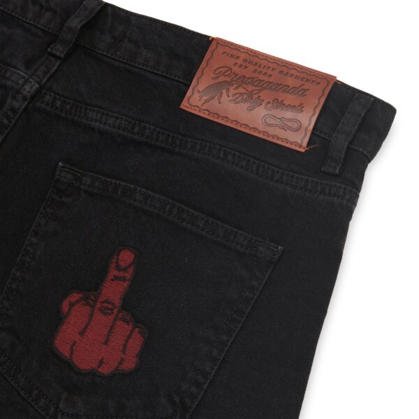 Propaganda Denim Baseball Shorts – Black 2025