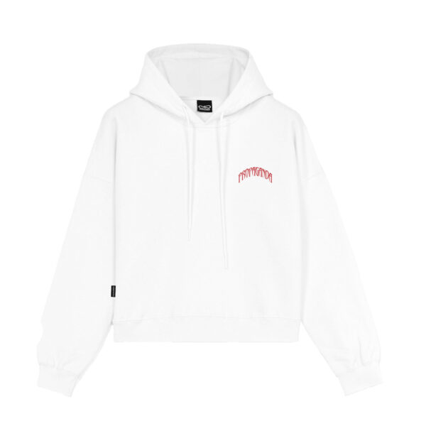 Propaganda Triangle Bengala Hoodie Crop Top – White Italia