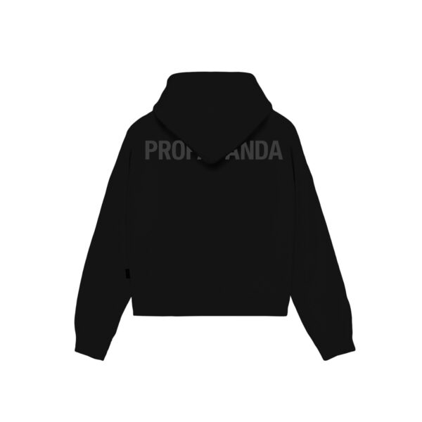 Propaganda Logo Woman Crop Top Hoodie – Black Consegna Veloce