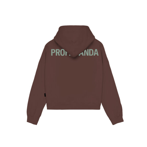 Propaganda Logo Woman Crop Top Hoodie – Mink Promozione Limitata