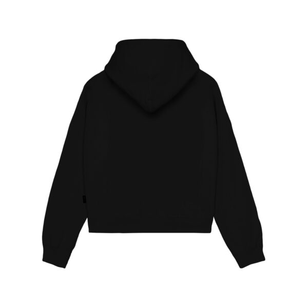Propaganda Logo Embrodery Woman Crop Top Hoodie – Black Sottocosto