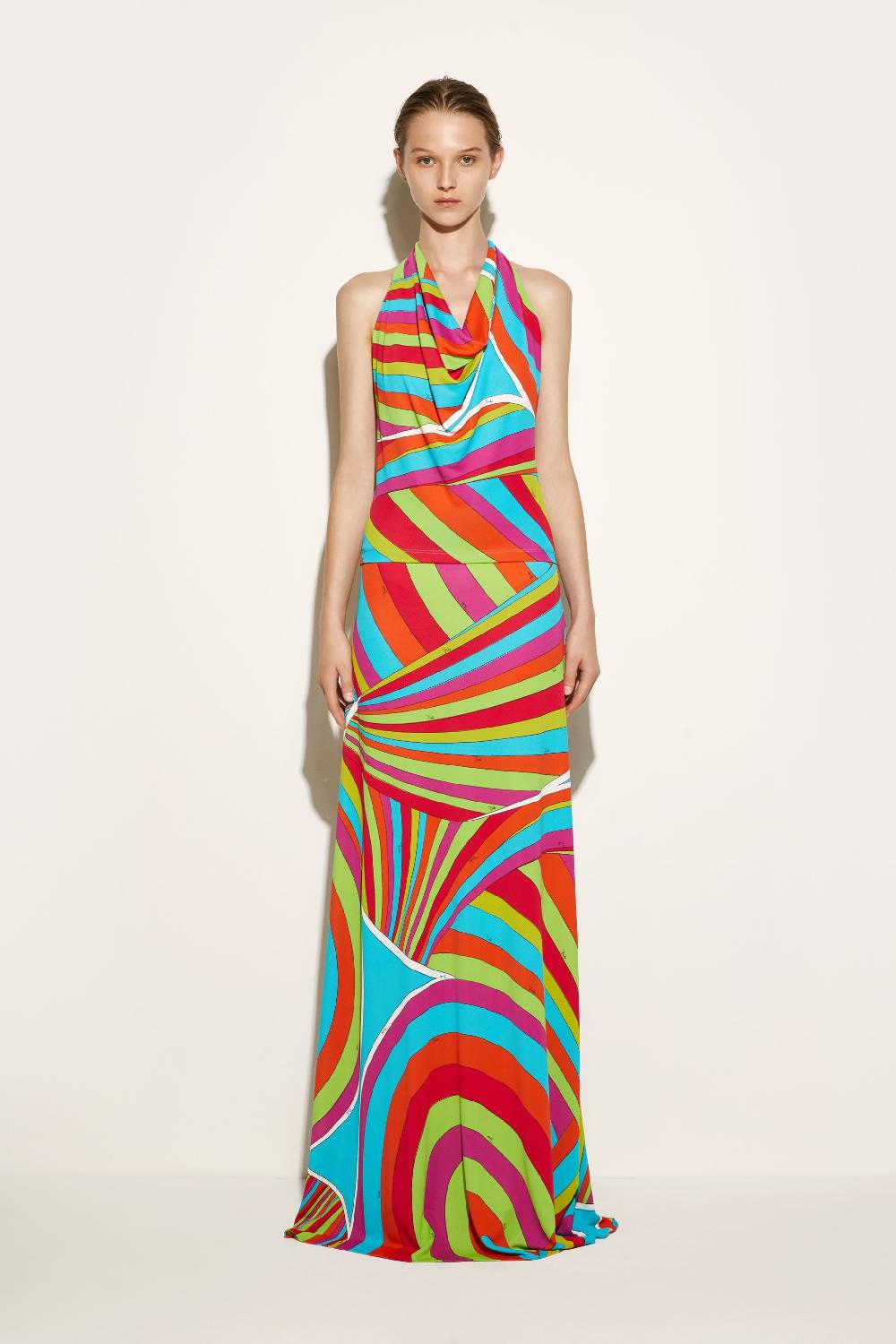 Pucci Top con scollo all'americana e stampa Iride Sostegno trimestrale