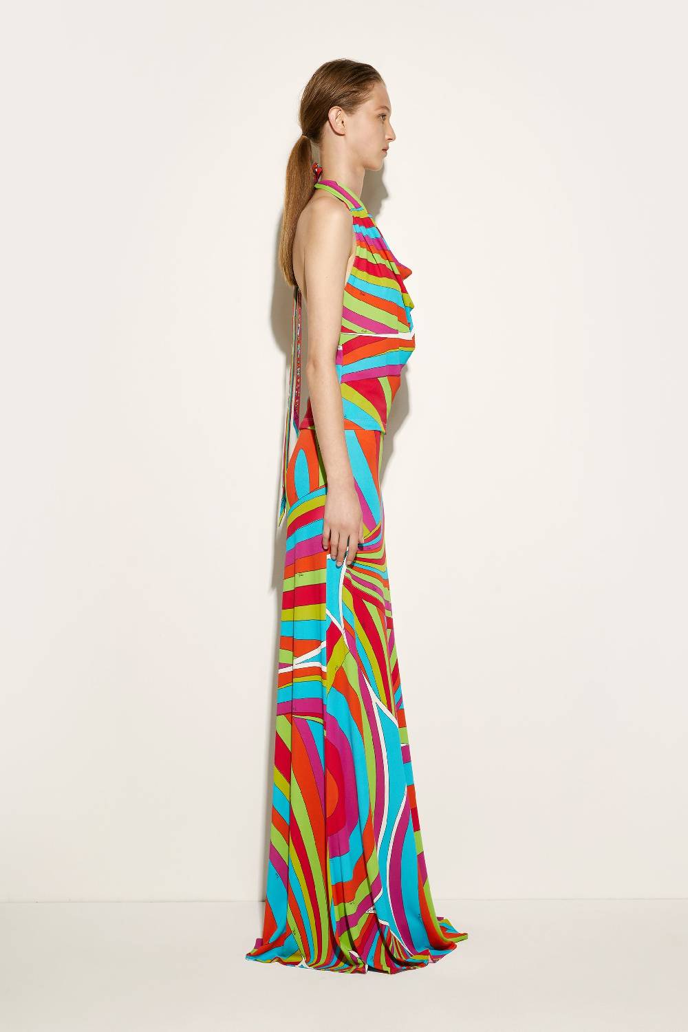 Pucci Top con scollo all'americana e stampa Iride Sostegno trimestrale