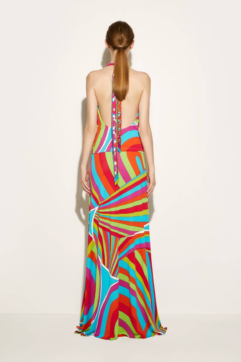 Pucci Top con scollo all'americana e stampa Iride Sostegno trimestrale
