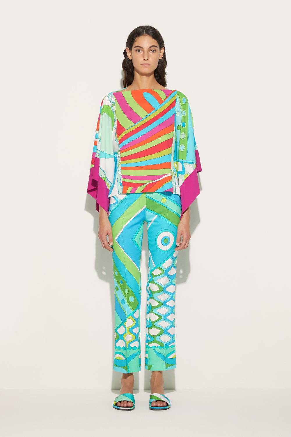 Pucci Top kaftano con stampe patchwork Discount Store per i nuovi prodotti