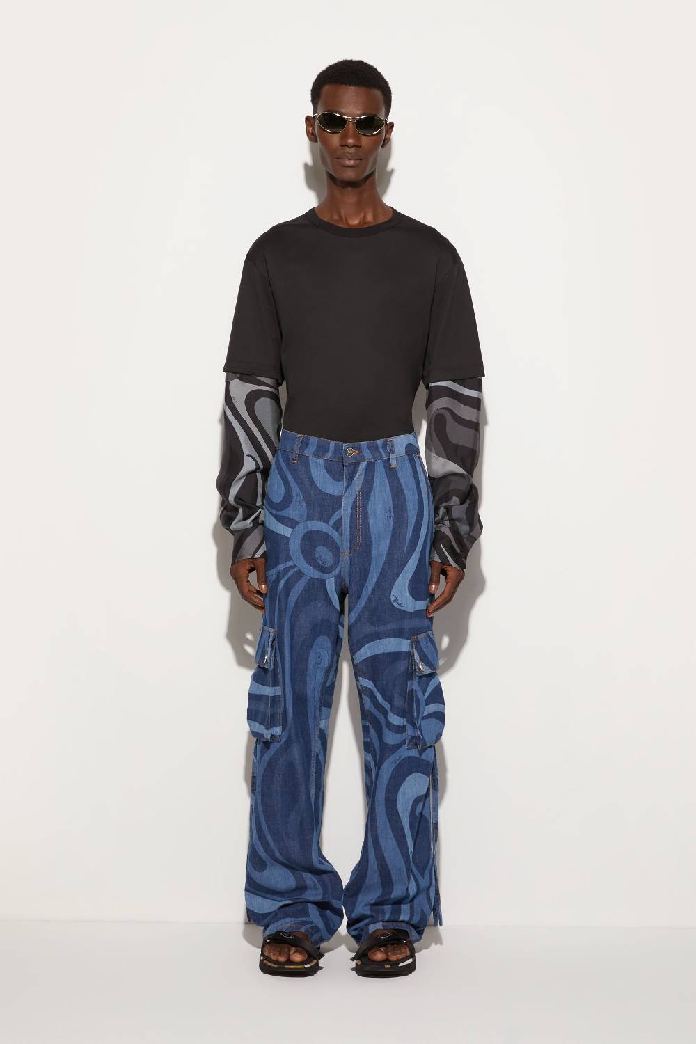 Pucci Jeans cargo con stampa Marmo Qualità