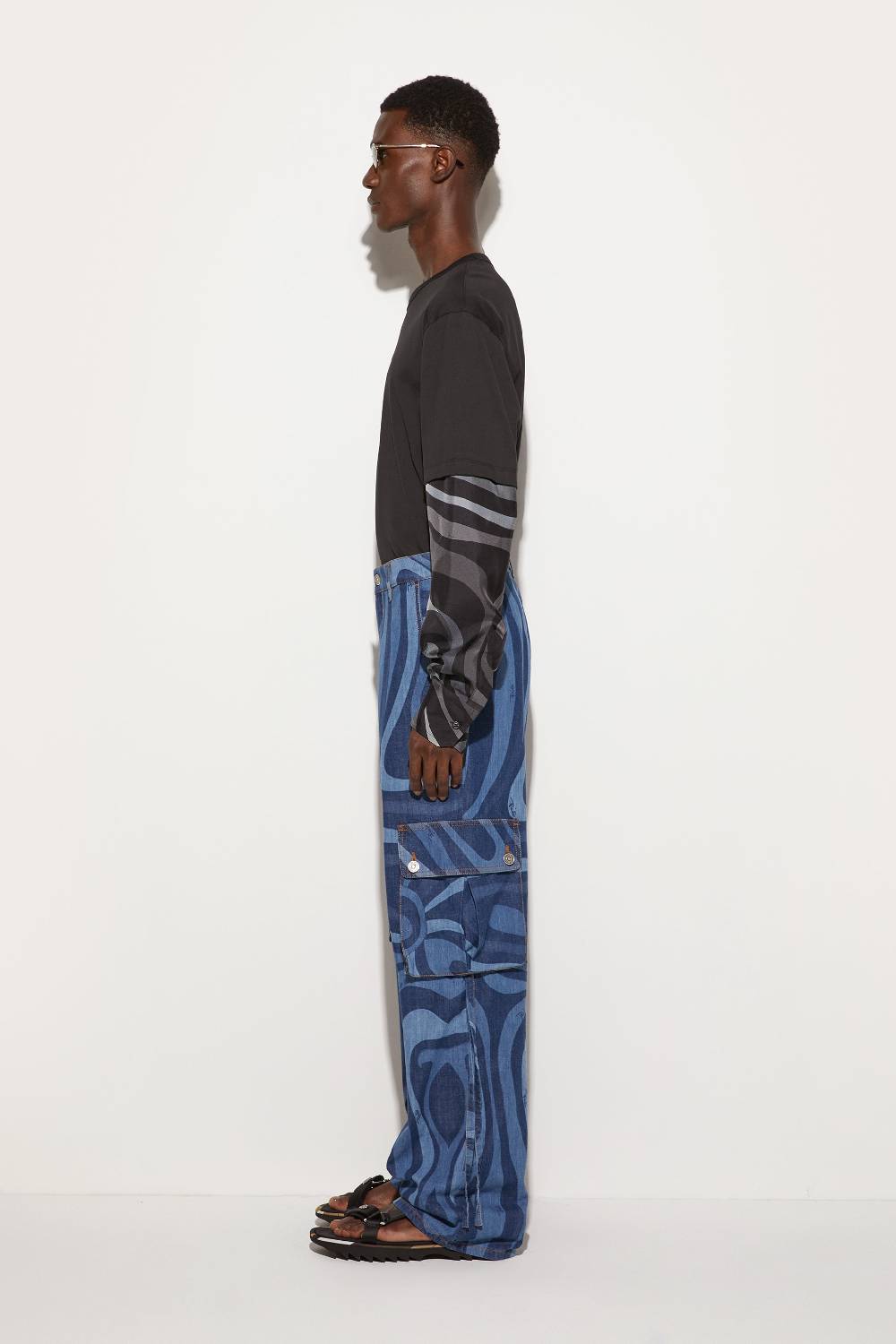 Pucci Jeans cargo con stampa Marmo Qualità