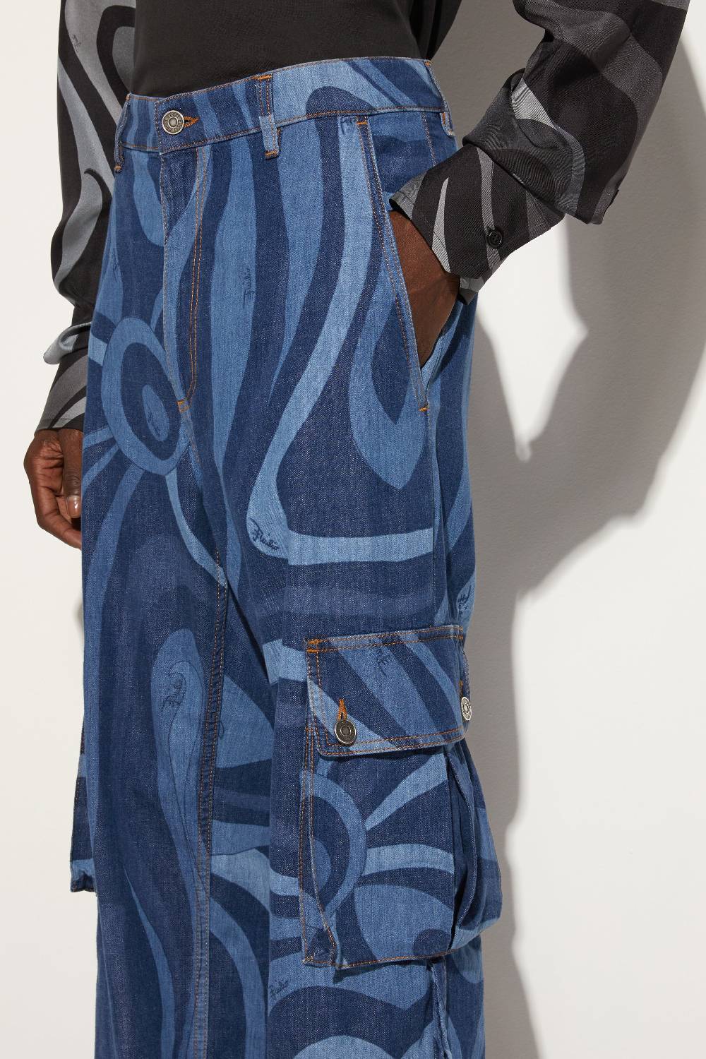 Pucci Jeans cargo con stampa Marmo Qualità